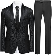 ALLTHEMEN Heren Pak Eenknops Middenspleet - Sjaalkraag Paisley Elegante sjaalkraag - S