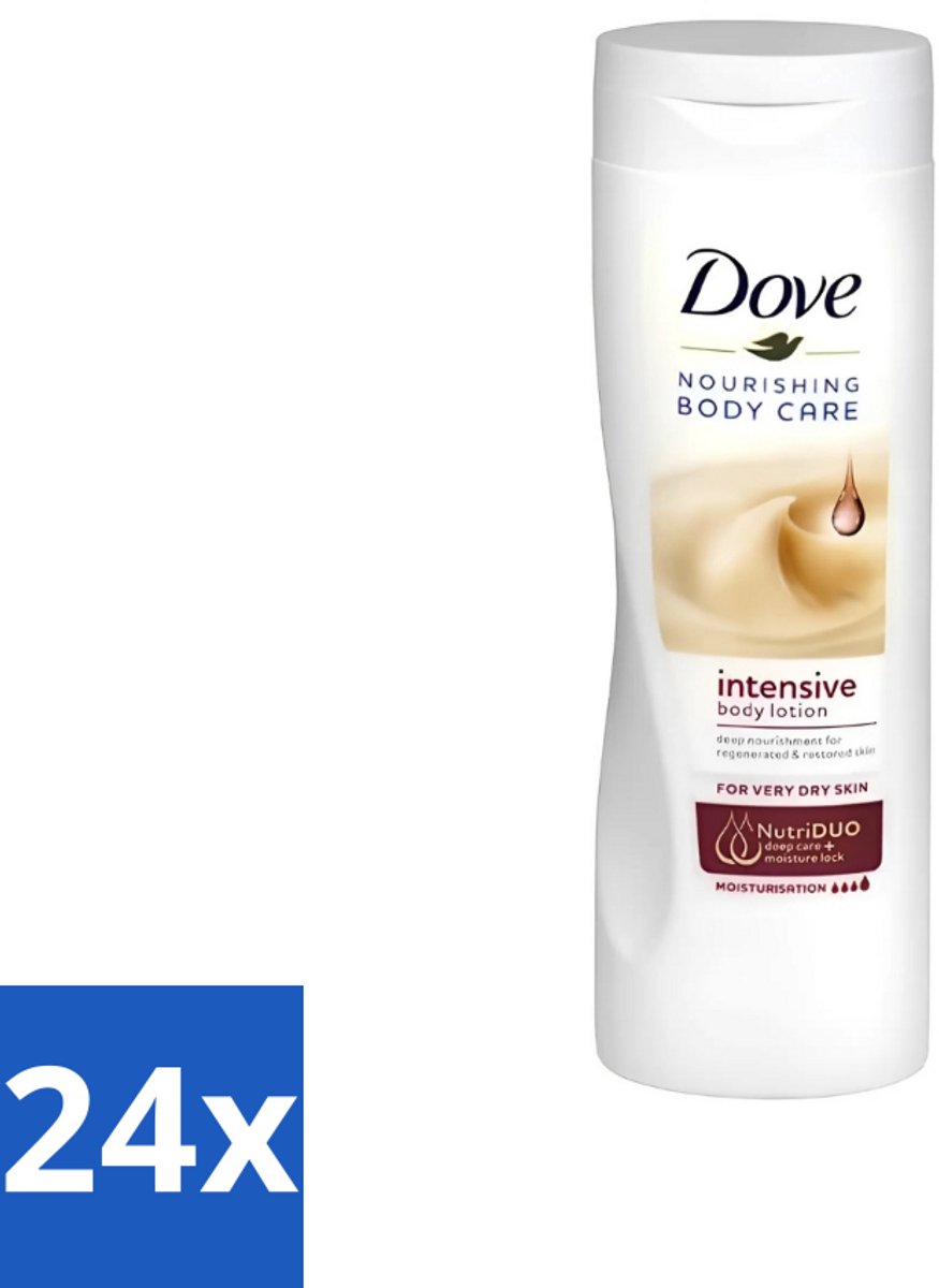 24 x Dove - Bodylotion - Intensive - Verzorgend en hydraterend - 400 ml - Bodylotion - Droge Huid - Hydratatie - Verzorging - Zachte Huid