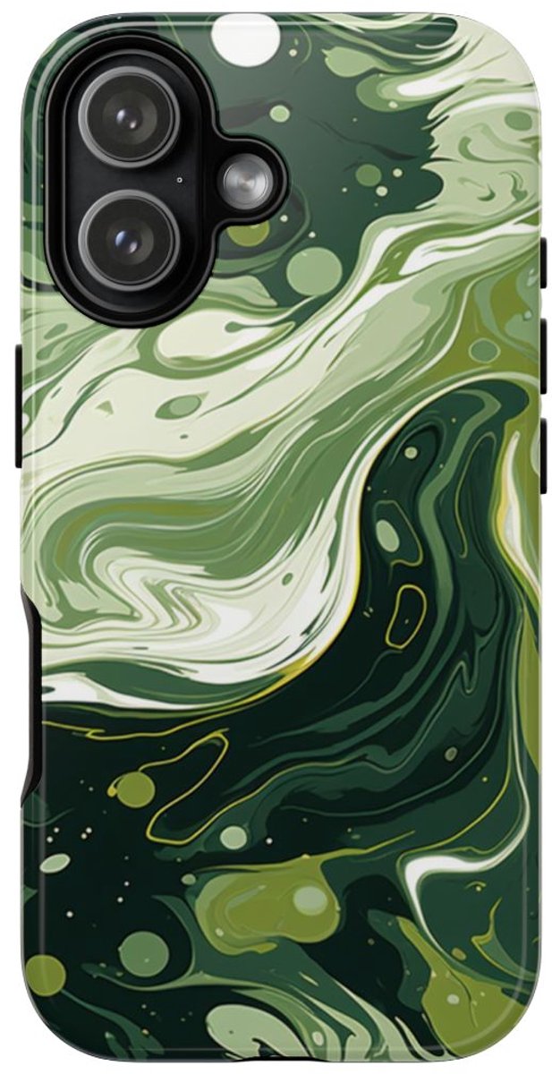 Groene Suminagashi Marmer Abstract – Telefoonhoesje Geschikt voor iPhone 17