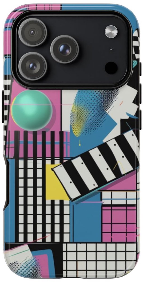 Kleurrijk Geometrisch Abstract Patroon – Telefoonhoesje Geschikt voor iPhone 17 Pro