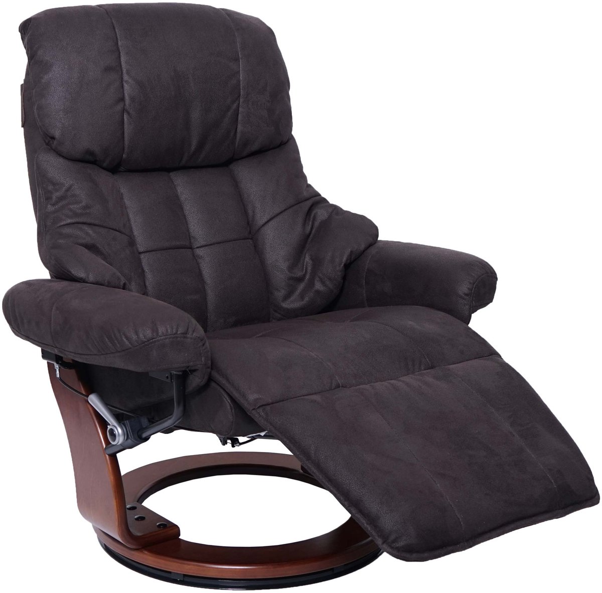 MCA Calgary 2 fauteuil, TV fauteuil, stof/textiel 150kg belastbaar ~ bruin-zwart, walnoot look