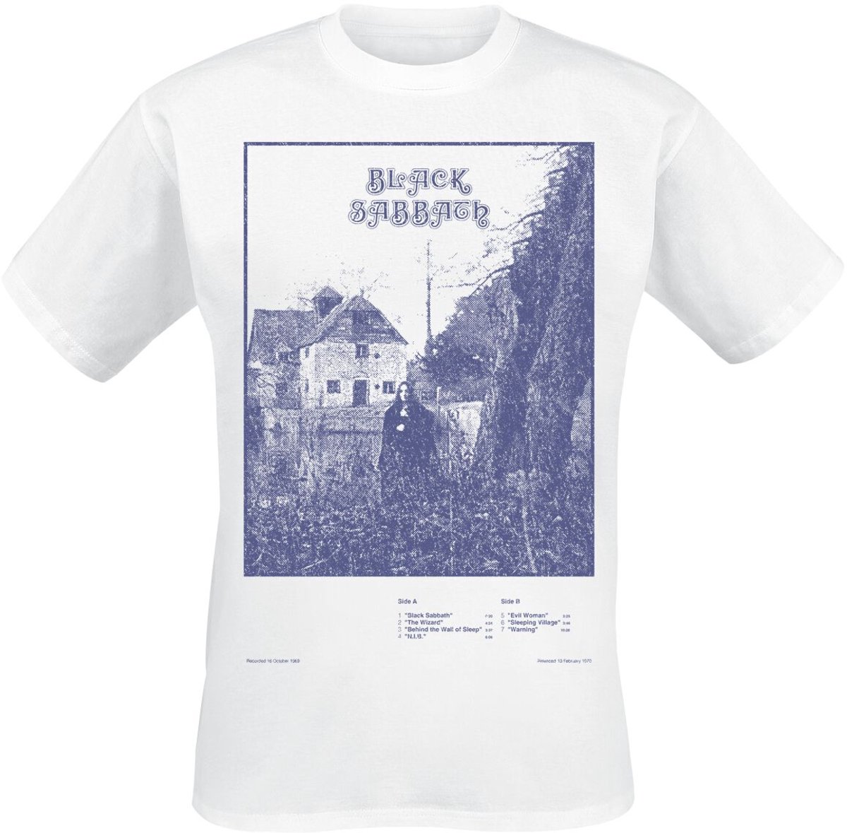 Black Sabbath Self Titled Tracklist Heren T-shirt - wit - XL