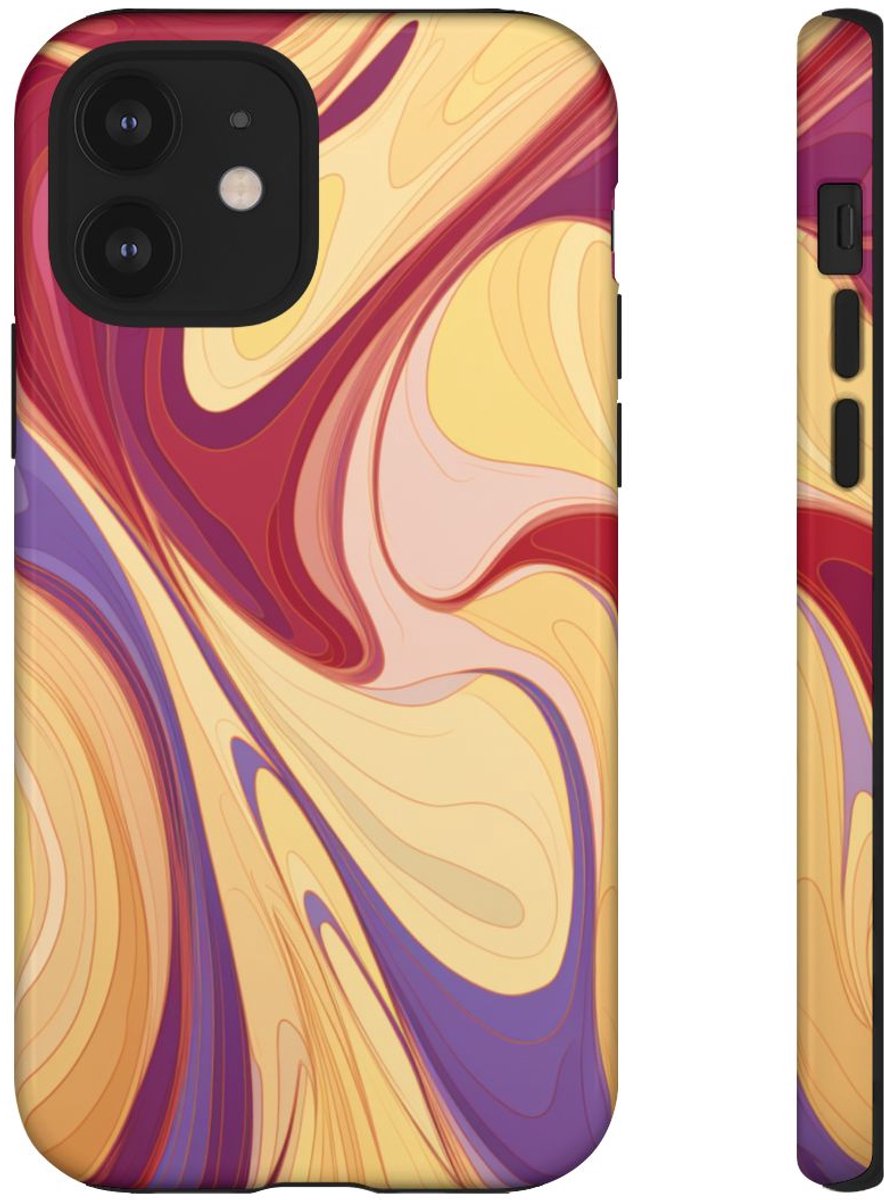 Abstracte Gedraaide Marmerlook – Telefoonhoesje Geschikt voor iPhone 12