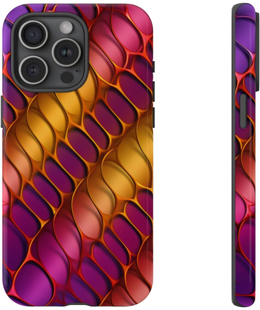 Levendig Abstract Metaalroosterpatroon – Telefoonhoesje Geschikt voor iPhone 15 Pro Max
