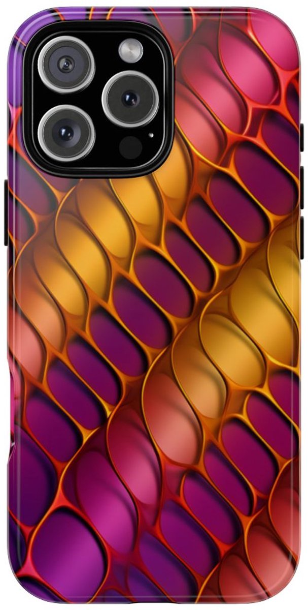 Levendig Abstract Metaalroosterpatroon – Telefoonhoesje Geschikt voor iPhone 16 Pro Max