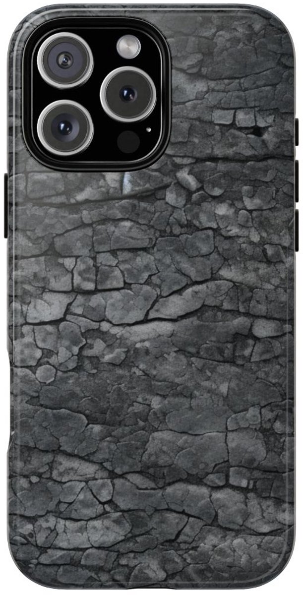 Gebarsten Asfaltstructuur – Glanzend Stevig Hoesje Geschikt voor iPhone 16 Pro Max