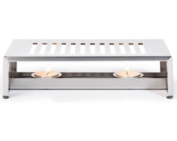 Cosy & trendy Rechaud warmhoudplaat - RVS - 26 x 15 cm - warmhouder voor theepot en pannen