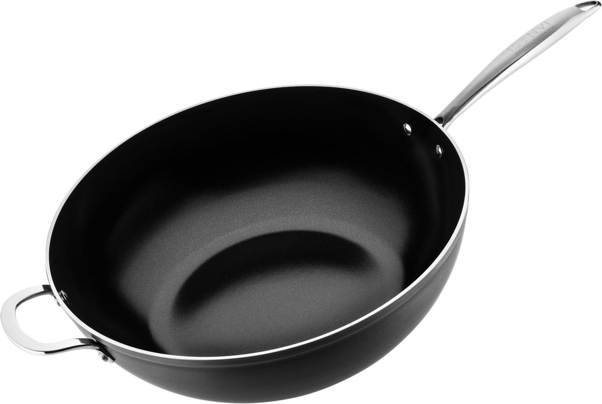 ISENVI Victoria Forged keramische wokpan 32CM - RVS greep