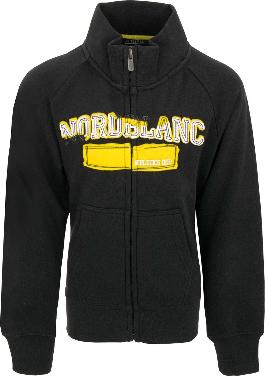 Nordblanc kinderhoodie met rits zwart - 122