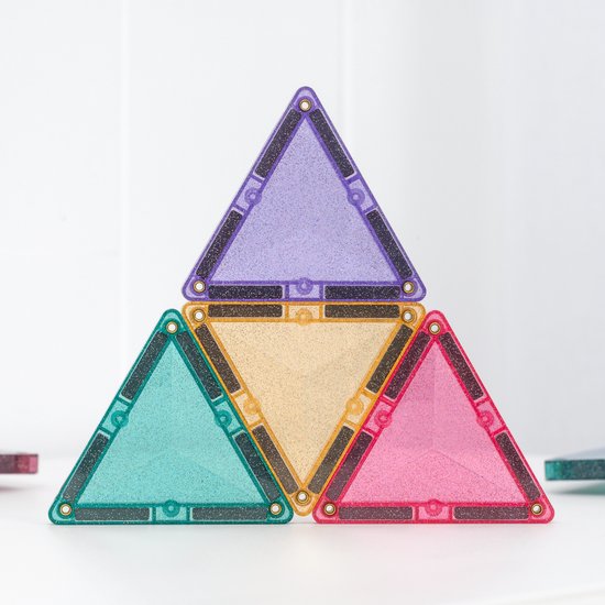 CONNETIX - Magnetisch Tegels - Glitter Kasteel Set - 48 Stuks - Magnetisch Speelgoed