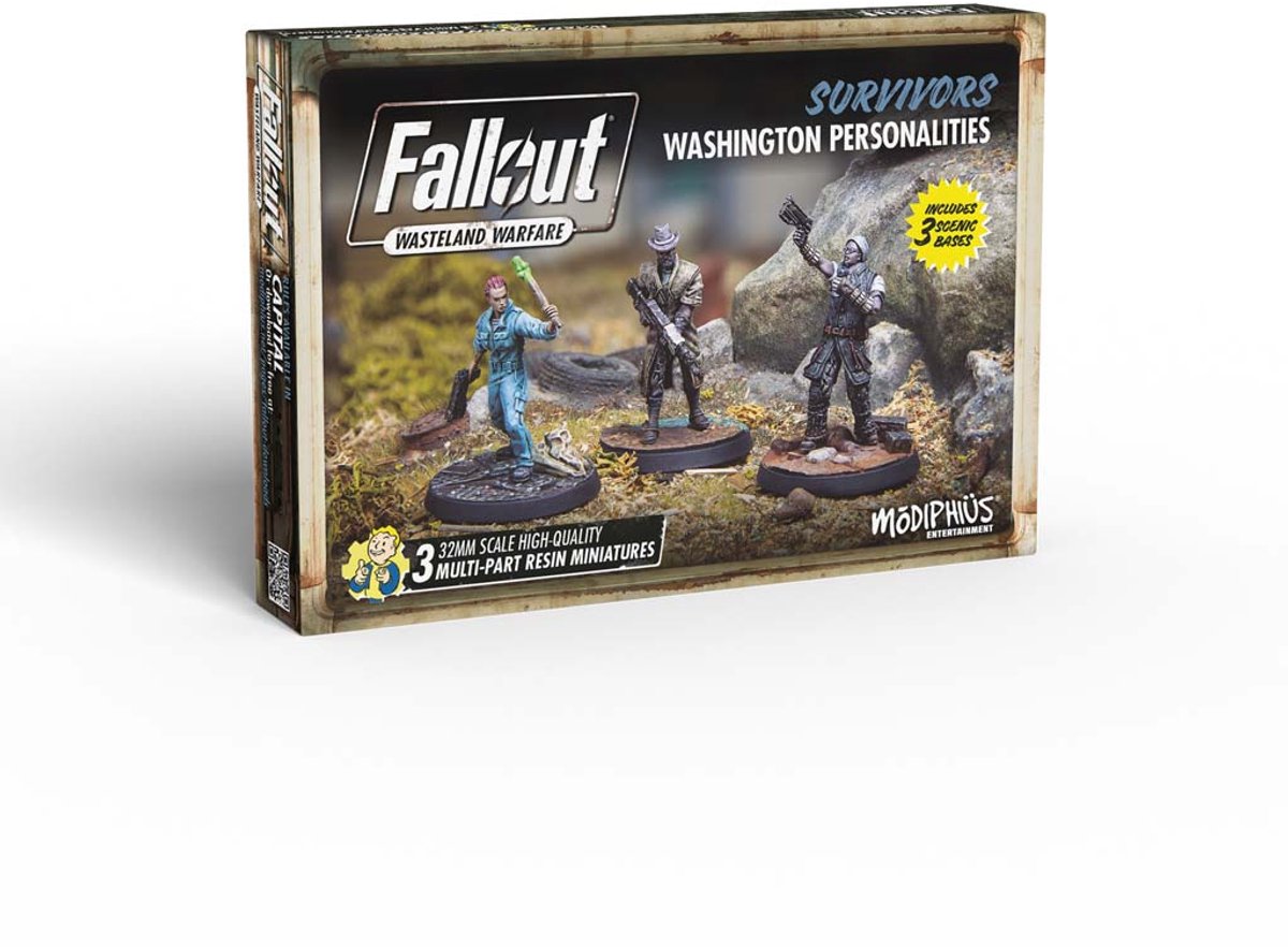 Fallout: Wasteland Warfare - Survivors: Washington Personalities - Uitbreiding - Modiphius Entertainment - Ongeschilderd