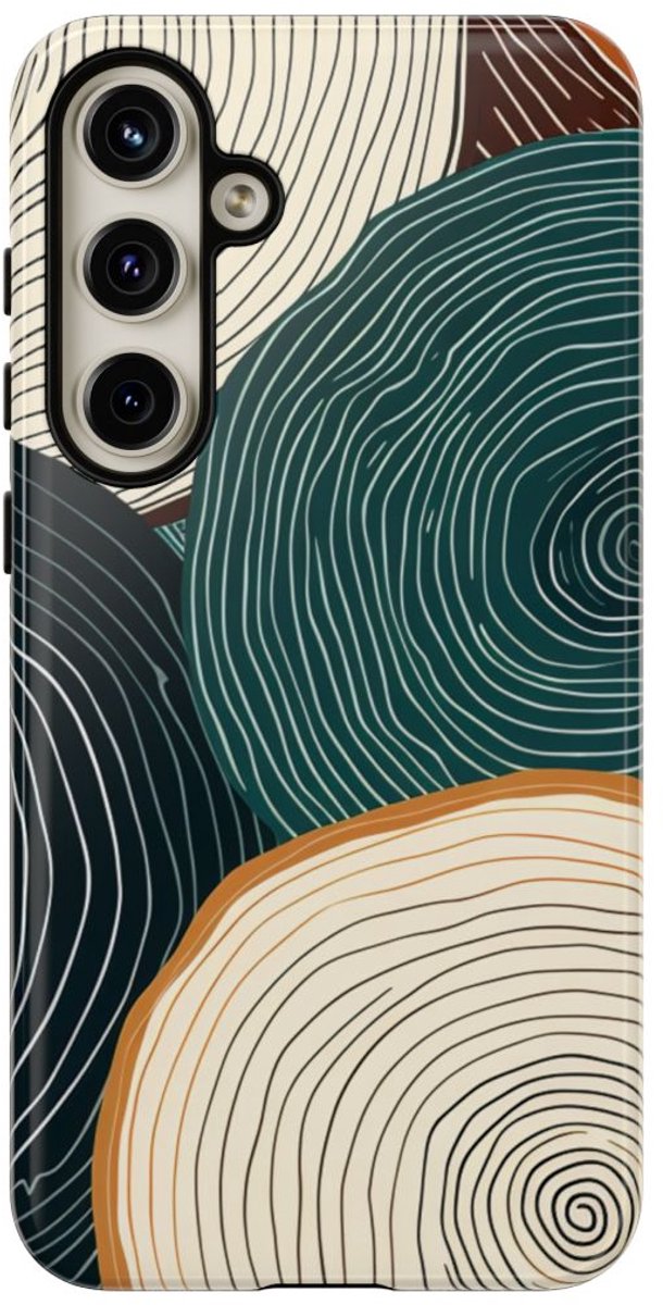 Boomringpatroon in Aardetinten – Telefoonhoesje Geschikt voor Samsung Galaxy S24 Plus