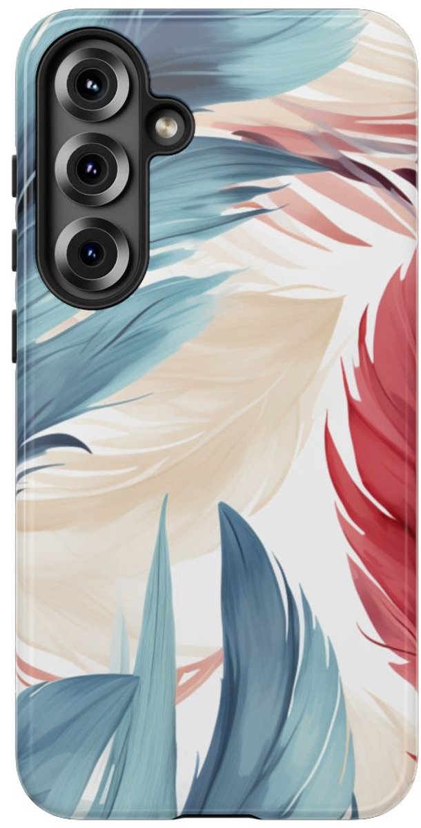 Blauw-Rood Verenpatroon – Telefoonhoesje Geschikt voor Samsung Galaxy S25 Plus