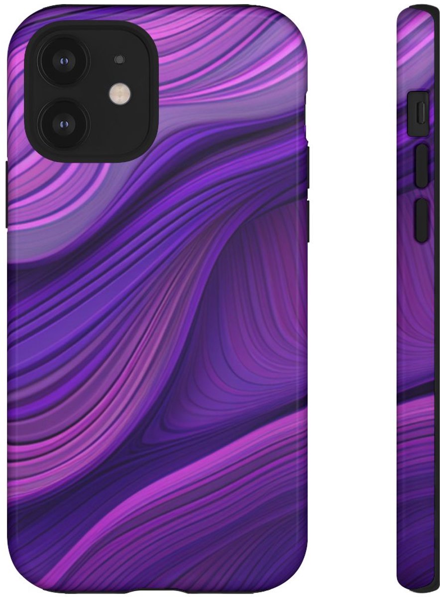 Paars Golvend Patroon – Telefoonhoesje Geschikt voor iPhone 12