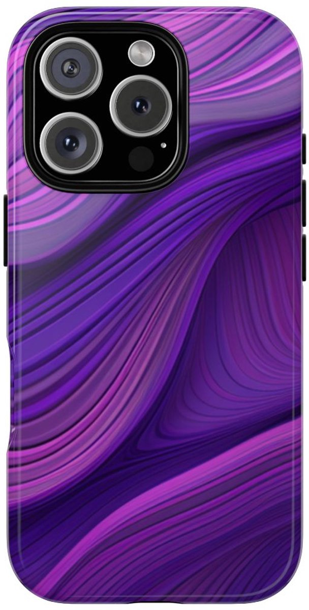 Paars Golvend Patroon – Telefoonhoesje Geschikt voor iPhone 16 Pro