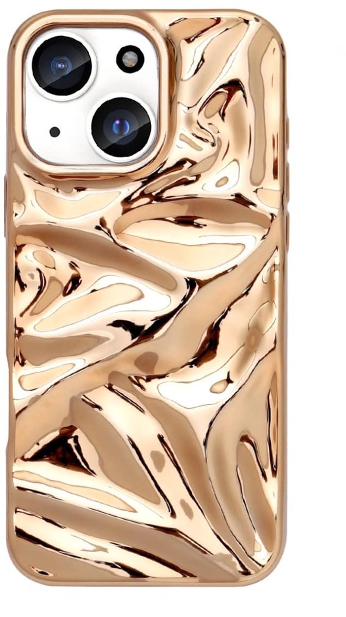 Casemania - Backcover iPhone 13-14– 3D Curved Glossy – Goud