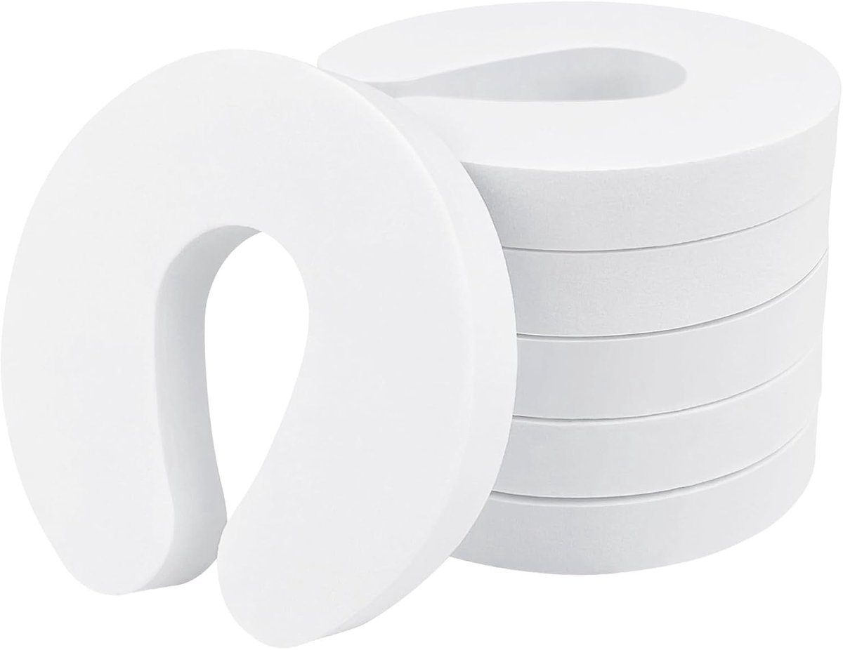 Image of 1,5 cm - Kindveilige deur - 6-pack deurstopper - Deurklembeveiliging - Deurbescherming - Kinderdeurstopper - Vingerklembeveiliging - Baby - Kinderveiligheidsslot van schuimrubber - Extra brede huisdierbescherming - Wit