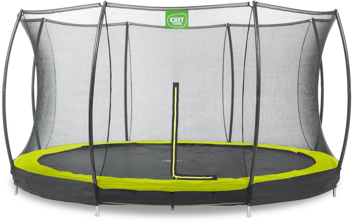 EXIT Silhouette Trampoline ø366cm - met Veiligheidsnet - Inground - Rond - Groen