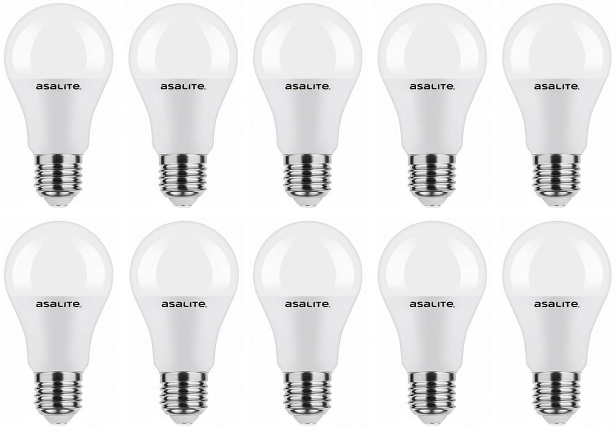 Asalite LED Lamp A60 E27 Fitting - 12W = 75W - 1055 Lumen - 3000K Warm Wit Licht - Niet Dimbaar - 220-240V - Energiezuinig - 10 stuks