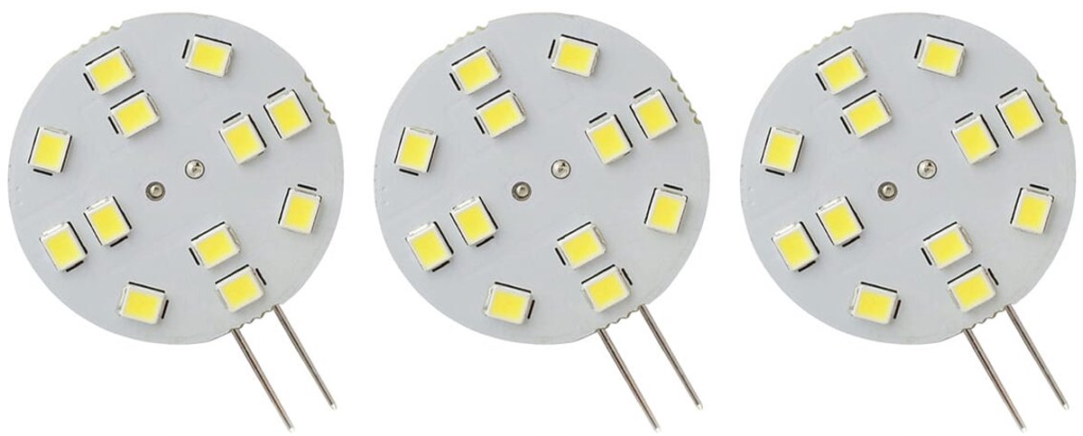 Spectrum LED Insteeklampje G4 2W - 12V - 230 Lumen - 6000K Koud wit - Helder daglicht - Energiezuinig - 3 stuks