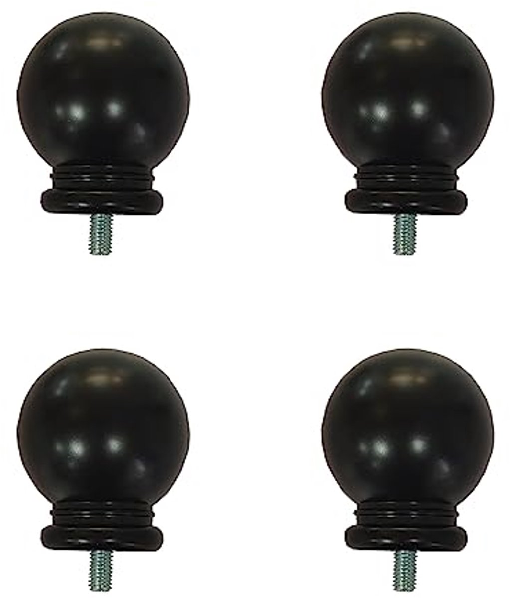 Eindstukken voor gordijnroede - 4 stuks kunststof balvormige eindstukken voor 5/8 inch diameter