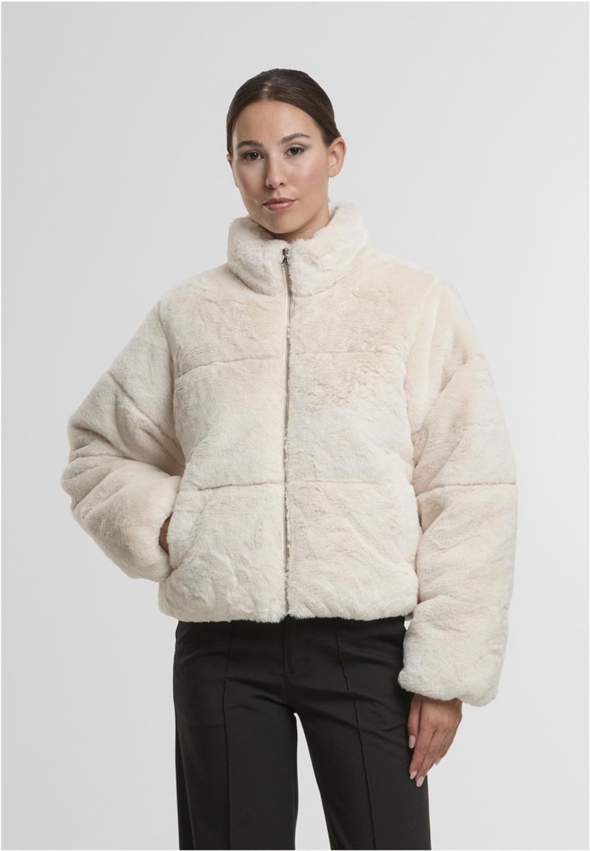Urban Classics Short Faux Fur Gewatteerd jack S Creme