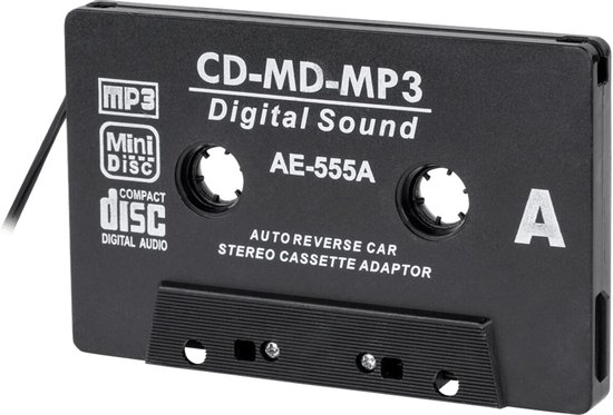 Cassette adapter – 3,5mm jack – zwart