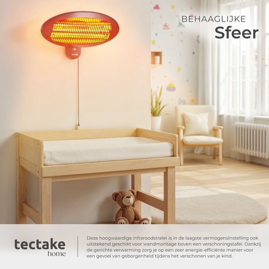 Chauffage Électrique Infrarouge Tectake Solaris Terra 1500W - Terrasse Jardin Balcon - Télécommande 3 Niveaux