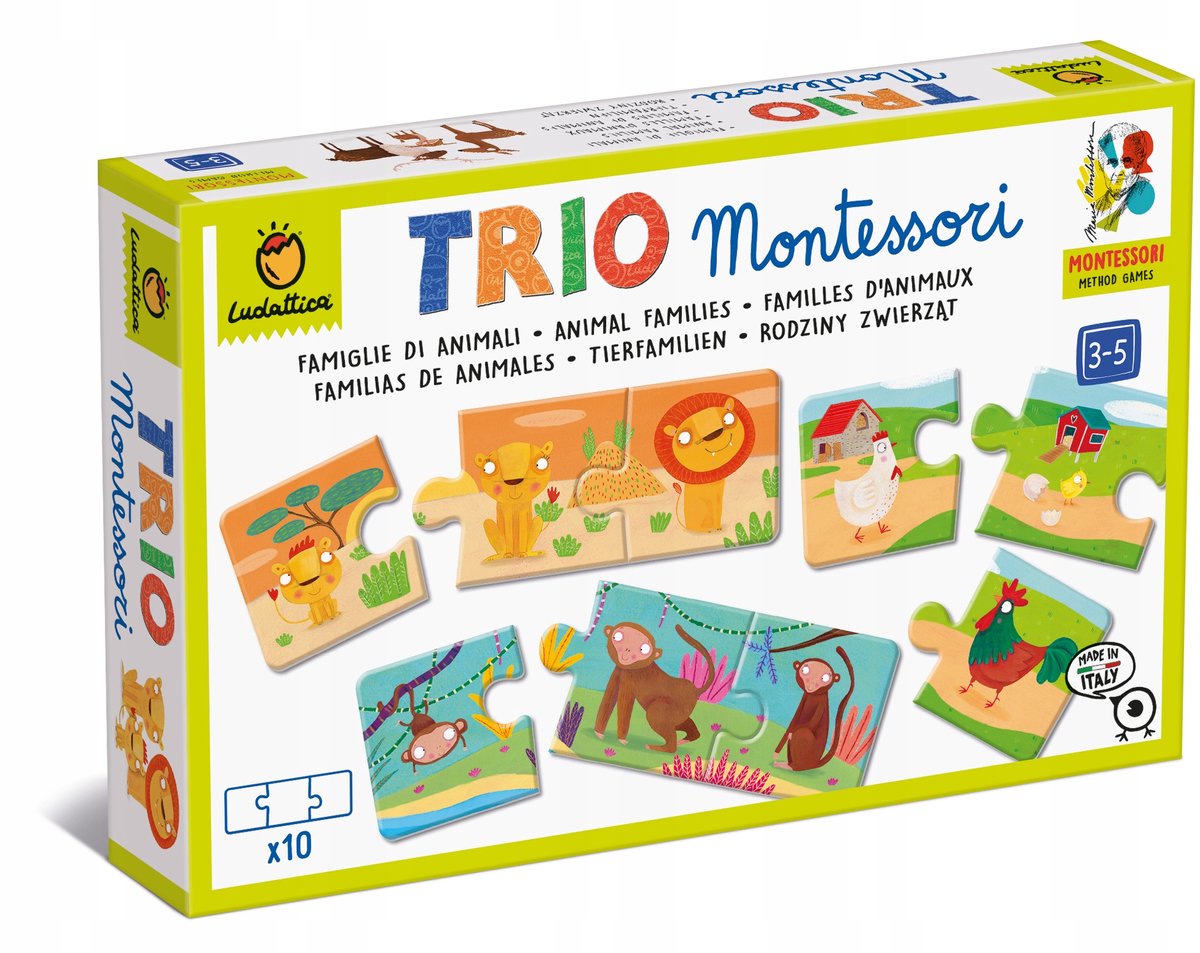 Ludattica TRIO Montessori Dierenfamilies Legpuzzel