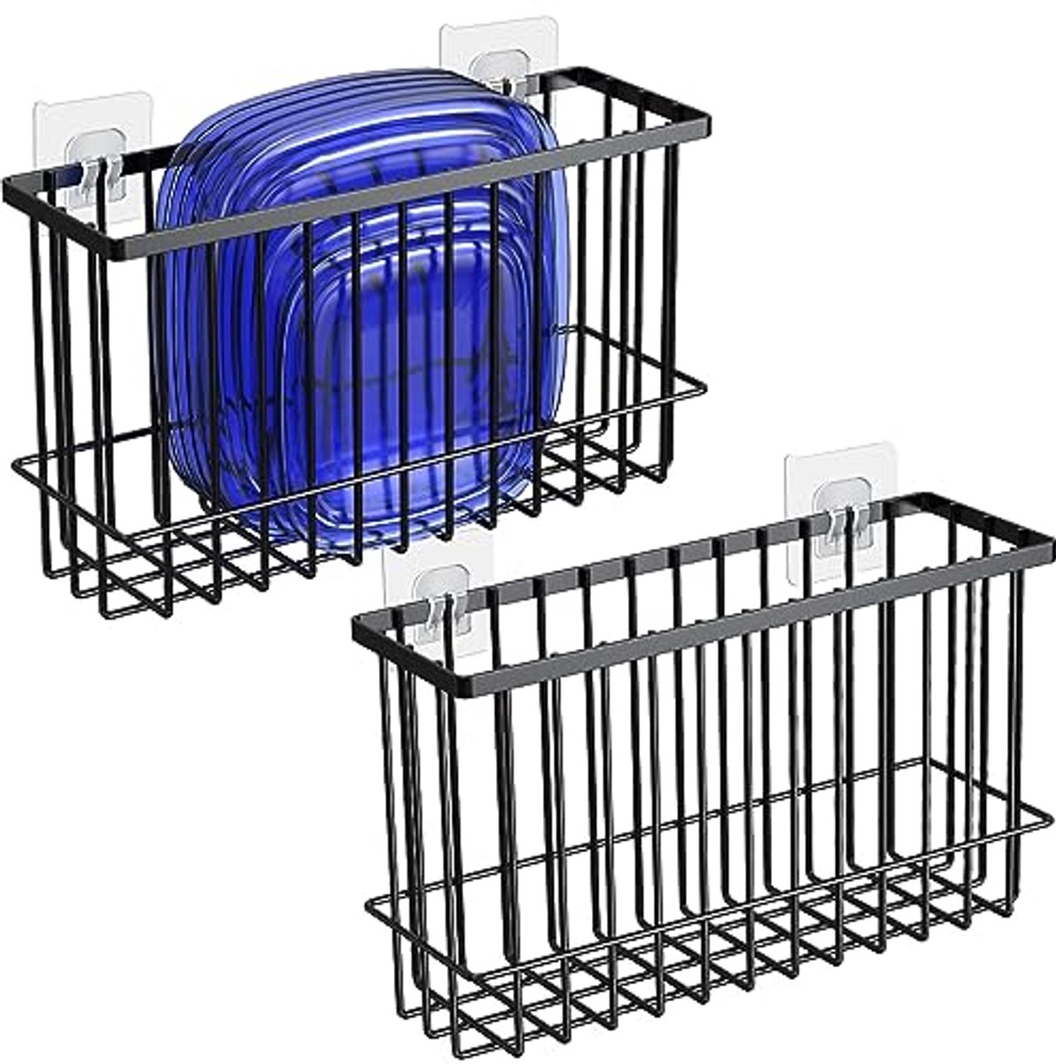 2-Pack Keukenkast Deur Opbergdozen - Wandgemonteerde Metalen Organizer voor Kast, Badkamer en Koelkast