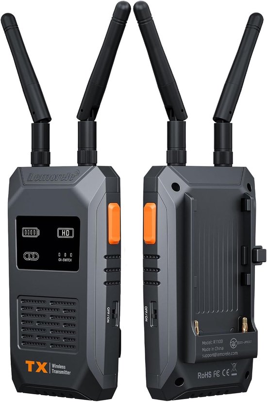 Lemorele 4K HDMI Wireless Transmitter and Receiver, 5G HDMI wireless transmission supports 8 TXS to 1 RX for streaming video and audio from laptop/PC/camera to monitor/projector/TV