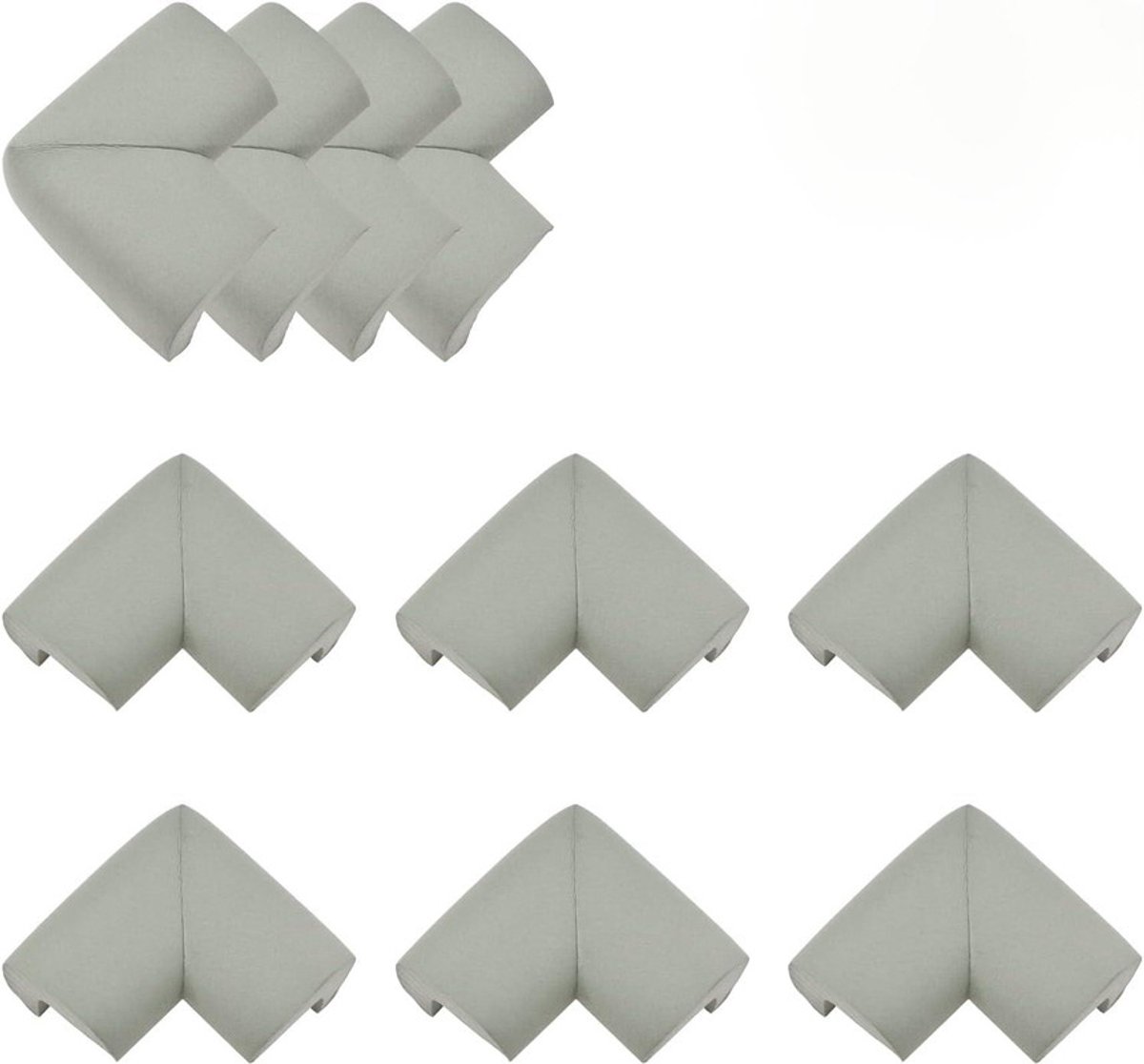 Image of 10-delige antibotsingshoekbeschermer U-vormige glazen meubelhoekbeschermer platte meubelhoekbeschermer glazen tafelhoekbeschermer geschikt voor baby's en kinderen, 6*6*3,5cm, dikte 1,2cm,Grijs