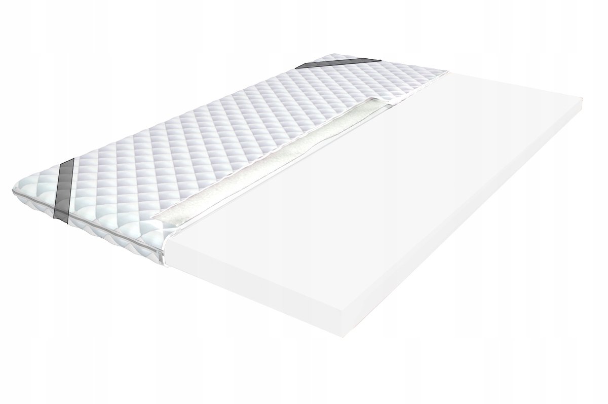 Topmatras 140x200cm, 8cm PUR schuim, topper voor bank en bed