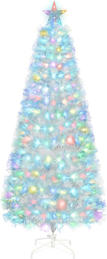 LARS360 Kleurrijke glasvezel kerstboom, led-kunstkerstboom