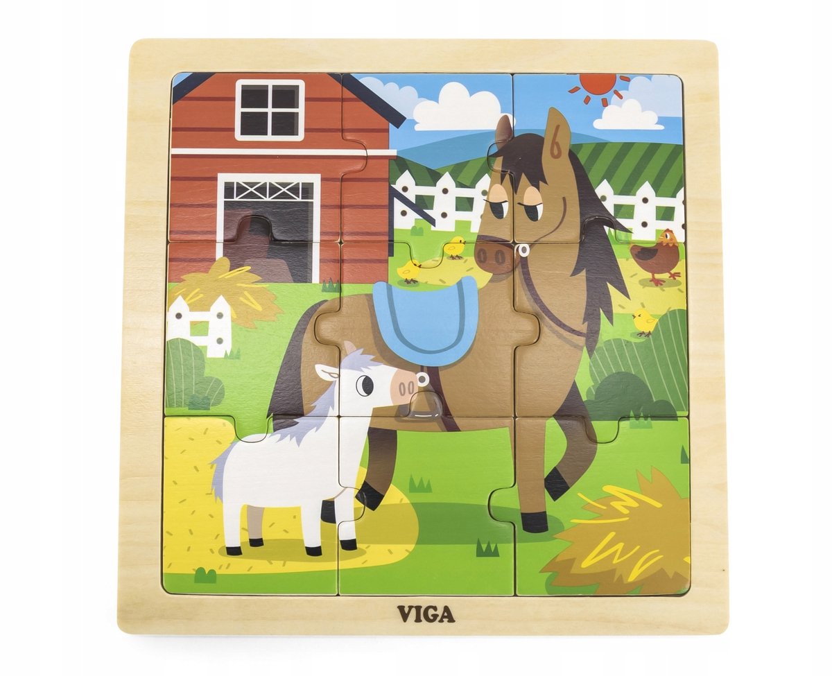 Viga houten paard puzzel 9 elementen
