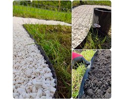 Sorton Flexibele gazonrand voor gazon, tuin, gras, kunststof, pvc, verschillende lengtes en kleuren (15 cm/25 m, bruin)