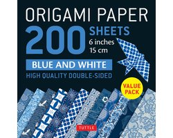 Origami Paper 200 sheets Blue and White Patterns 6  (15 cm)