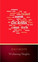 Woordwolk met auteursnamen, met 'Dickens' en 'Austen' in grote letters, en 'Emily Brontë Wuthering Heights' in kleinere letters.
