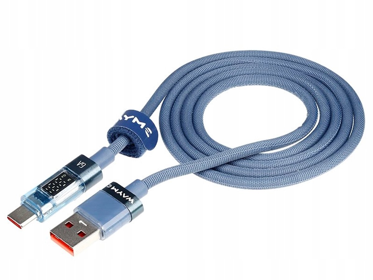 WAYME USB naar USB-C oplaadkabel 1 m met LED-indicator en snel opladen