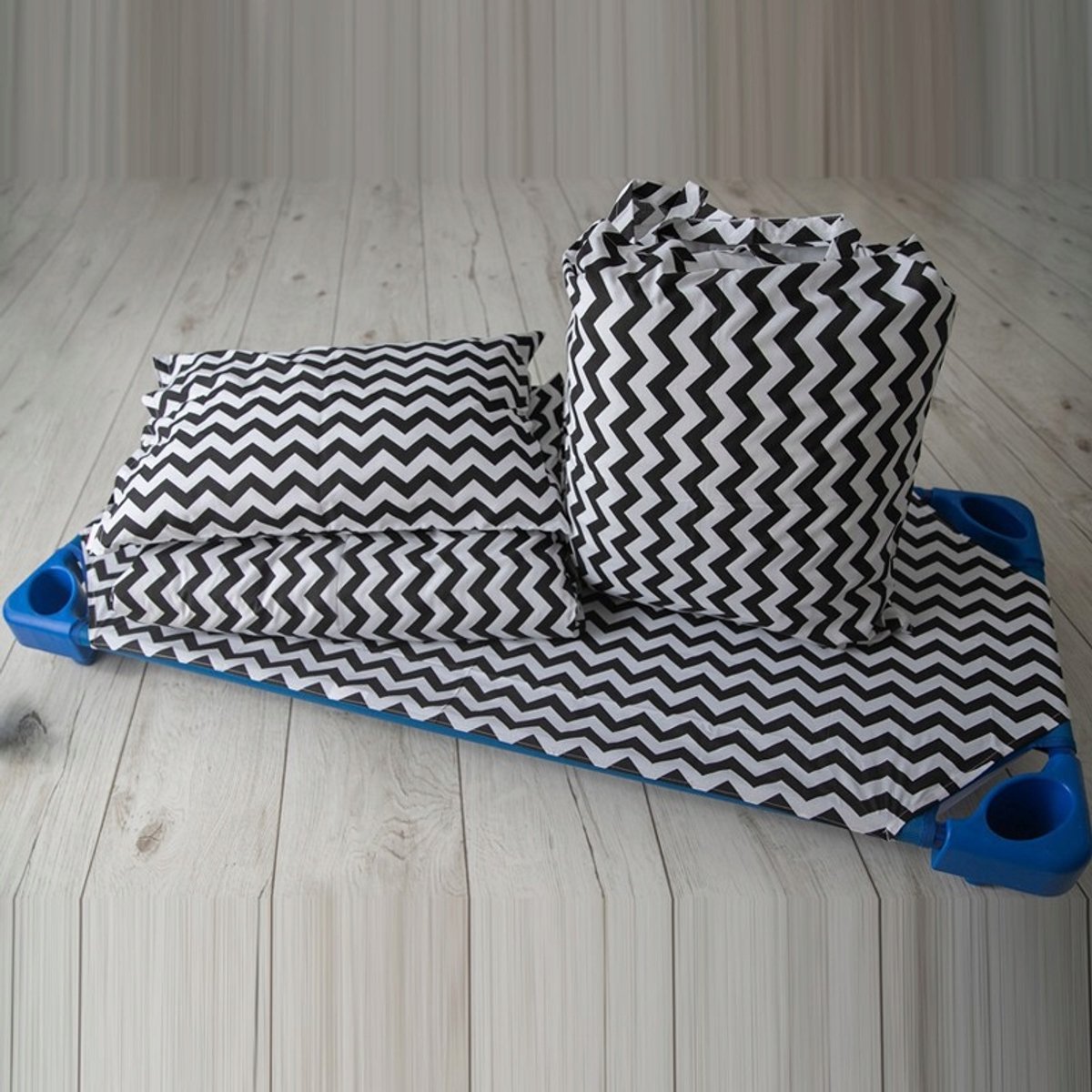 Kinderdagverblijf Beddengoed Set 6 Delig Zwart Wit Zigzag 120x90