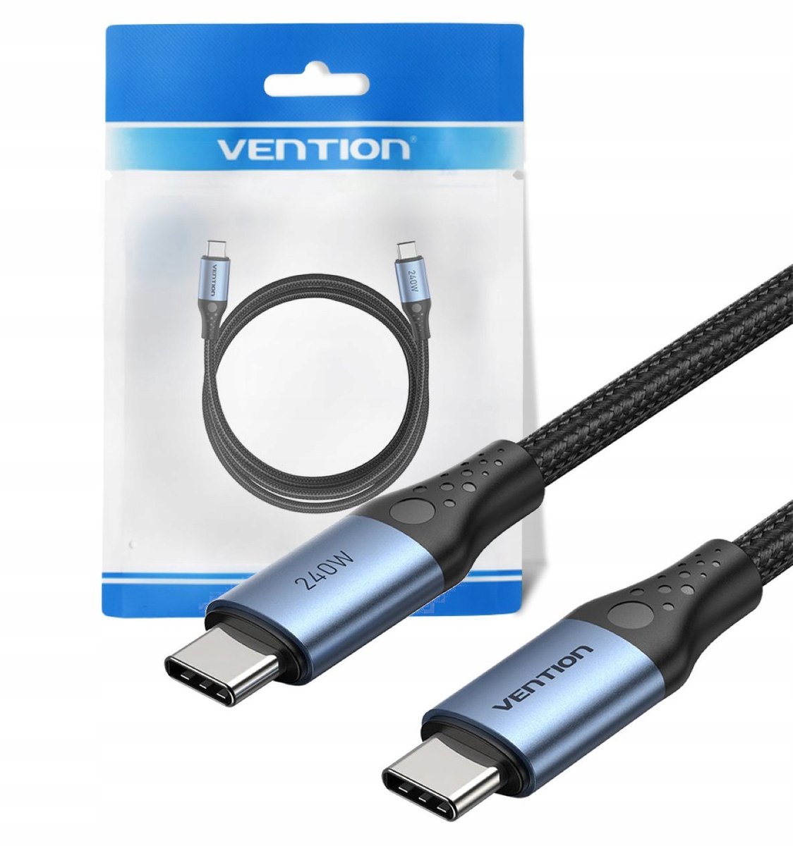 Vention USB-C naar USB-C Kabel 240W 5A 1.5m Zwart