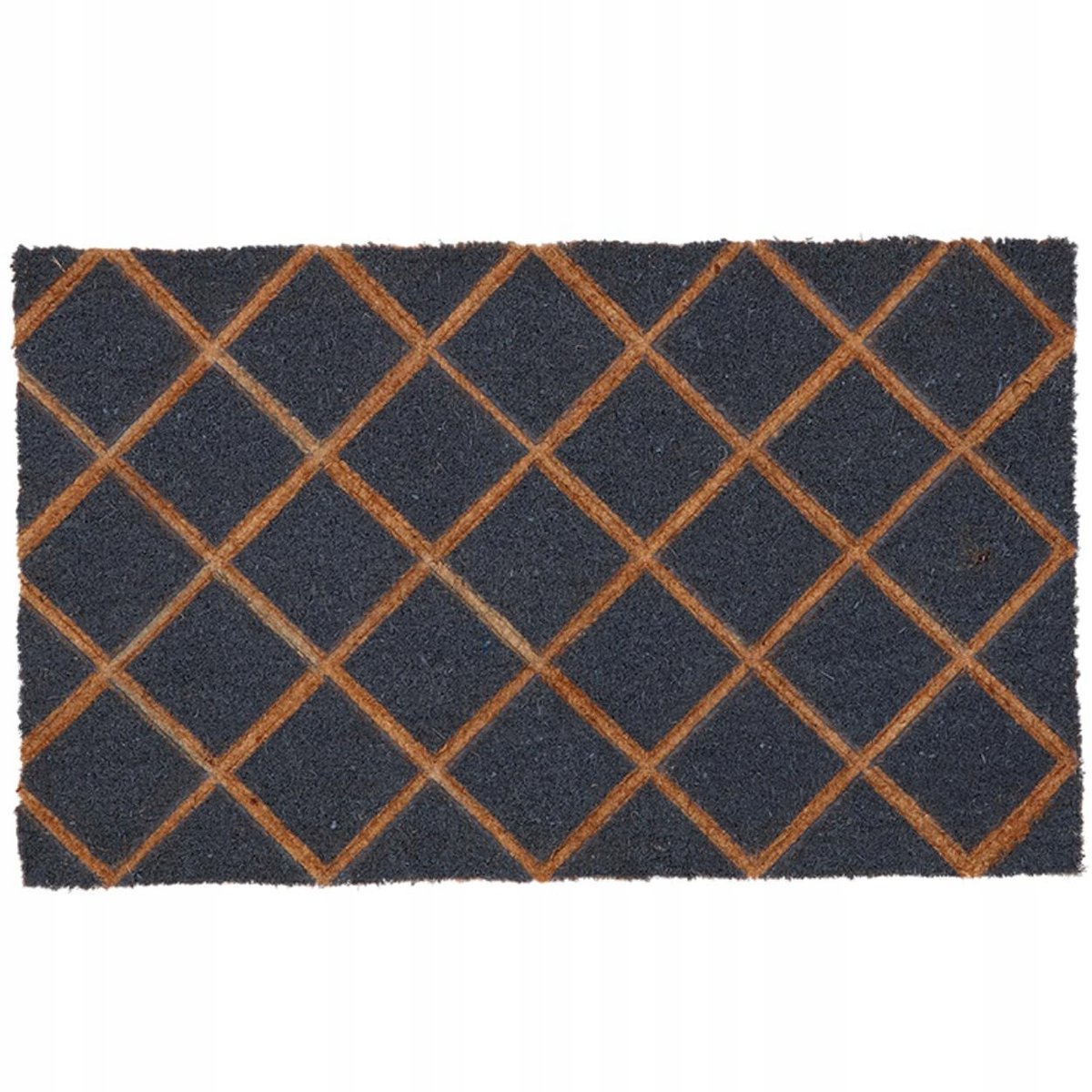 Woonerf Deurmat Kokos & Rubber 75x45cm Geometrisch Antraciet/Bruin