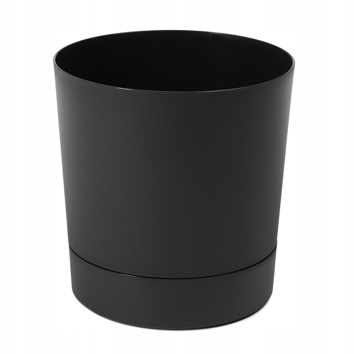 Lamela Moderne Kunststof Pot met Schotel - Zwart 14,5 cm