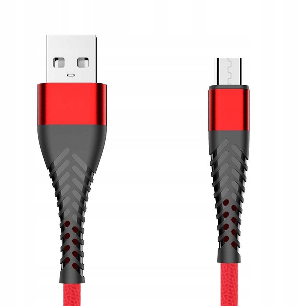 Extremestyle USB naar Micro-USB kabel, 2m, rood, versterkt