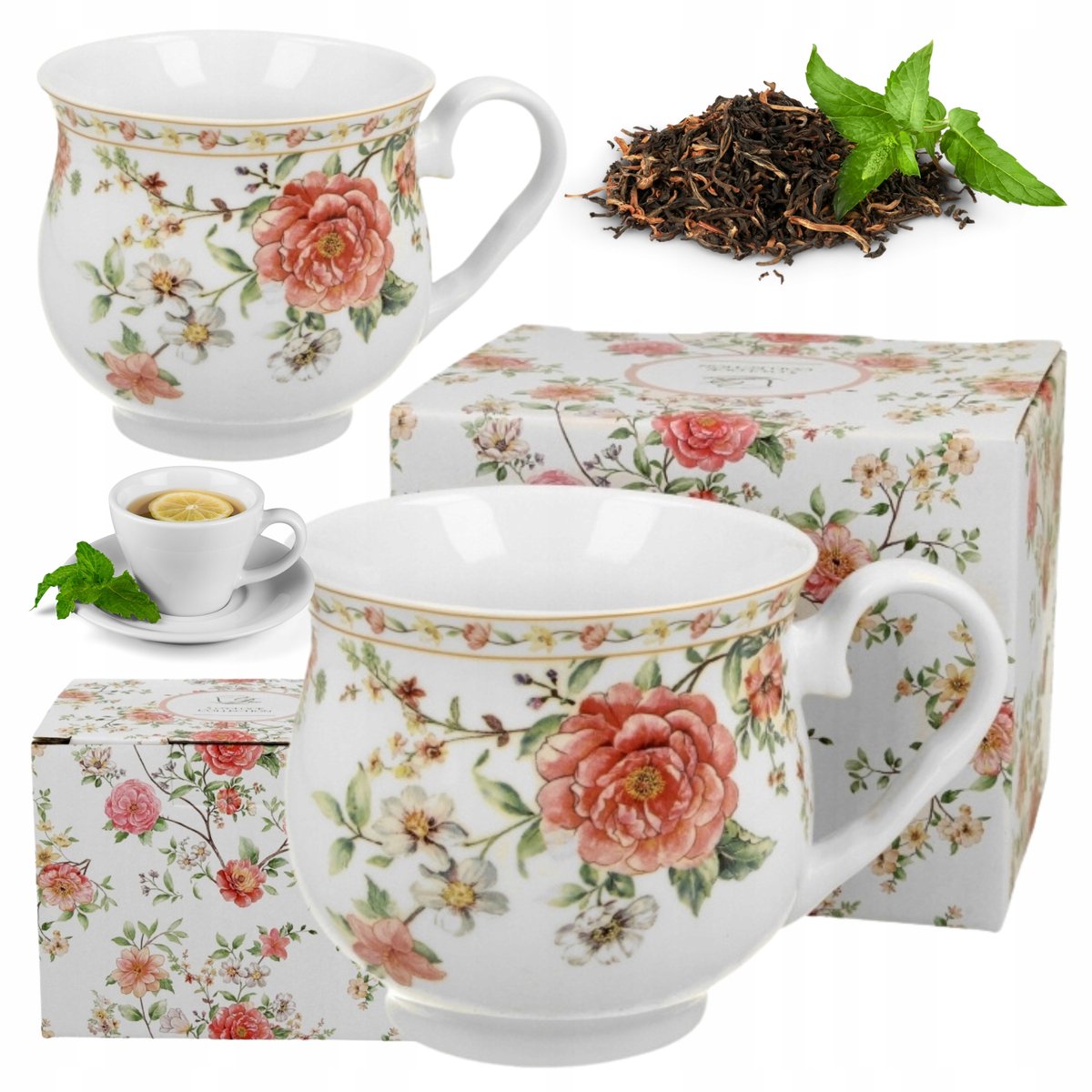 Grote Porseleinen Mok 530ml met decoratieve geschenkverpakking