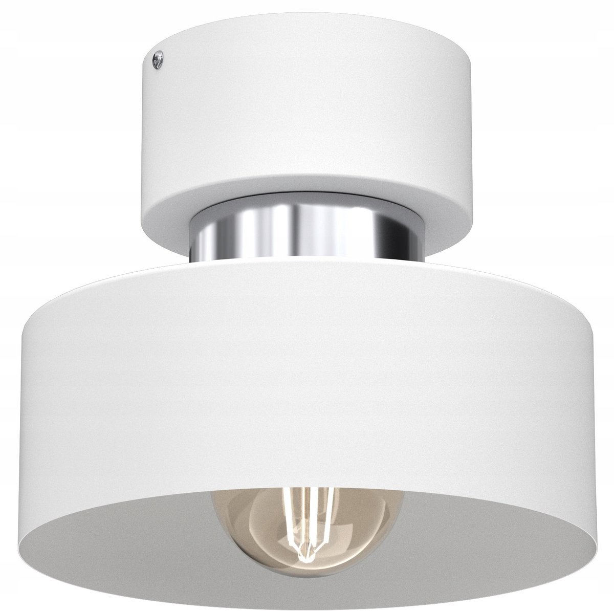 Marti Plafondlamp Wit Zilver Metaal E27 Loft Stijl