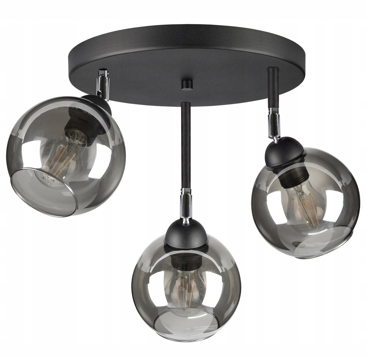 Glazen Hanglamp 3 Kappen Zwart Mat E27 - Kies Kleur