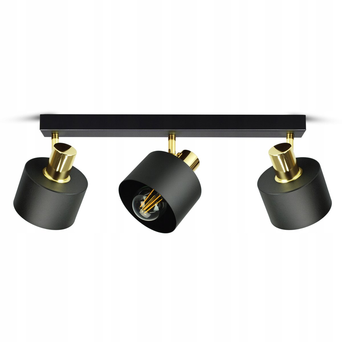 Luxe Plafondlamp Spot BG3 Zwart Goud LED E27 3-lichts