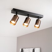 Taurus bronzo III by LUSENZ - 3-lichts plafondspot met kantelbare geborstelde bronzen spots en matzwarte basis