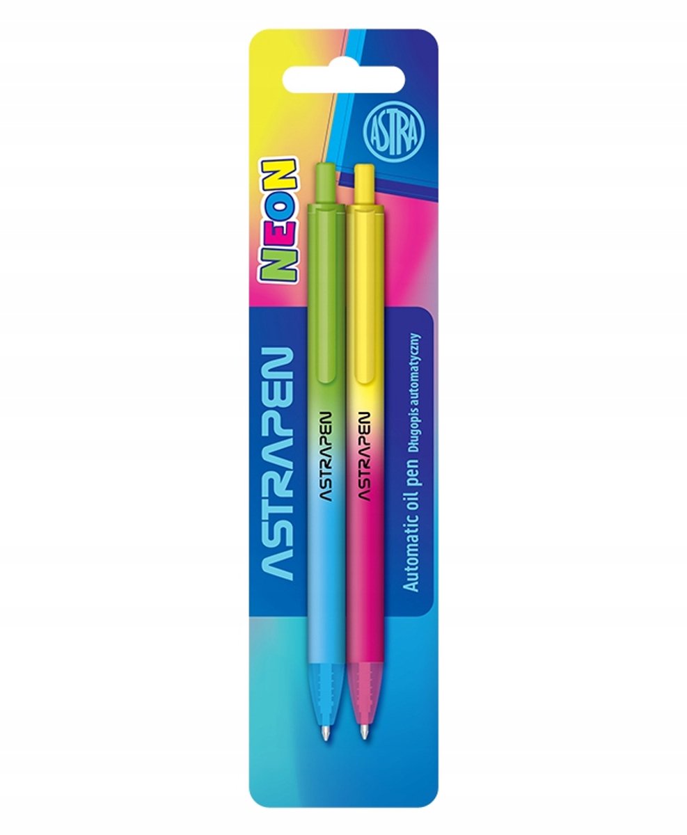 ASRAPEN Soft Touch Automatische Pen - 2 stuks Neon Gradiënt